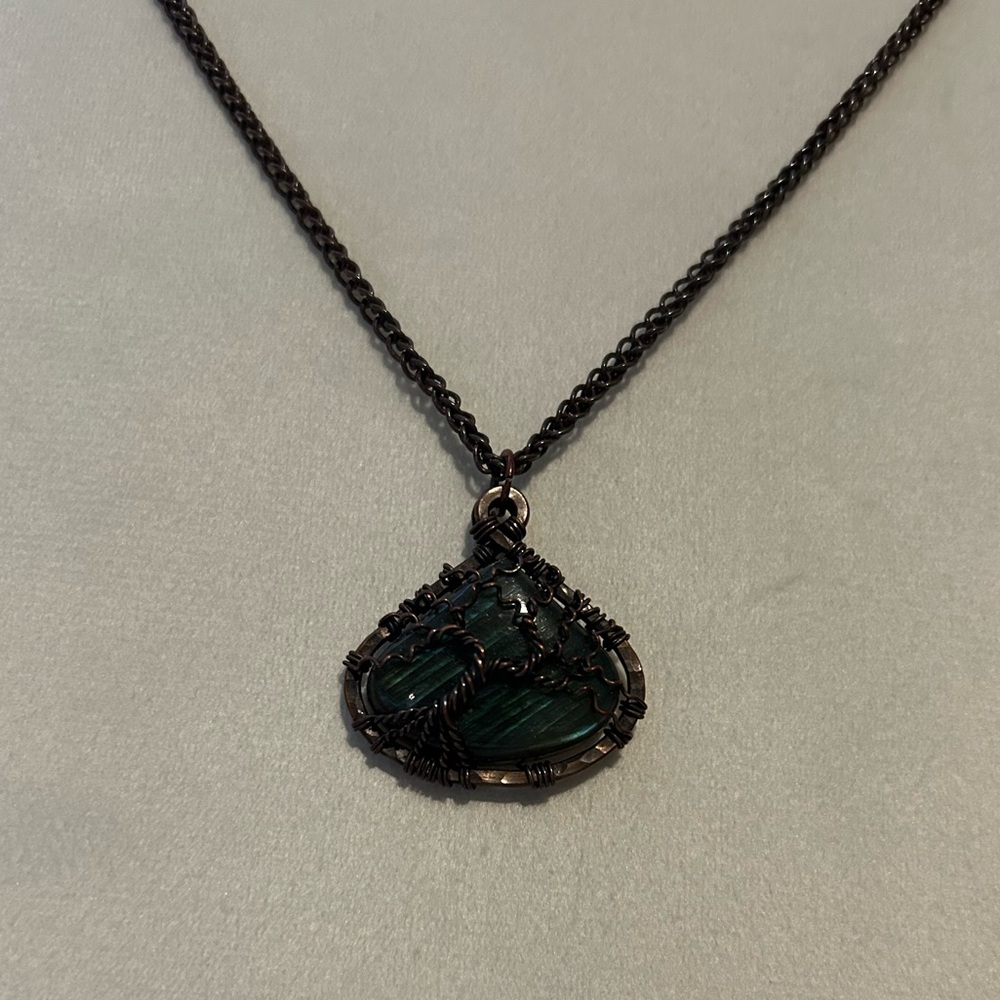 Nature’s Twist Seattle - Labradorite tree of life wire wrapped copper necklace